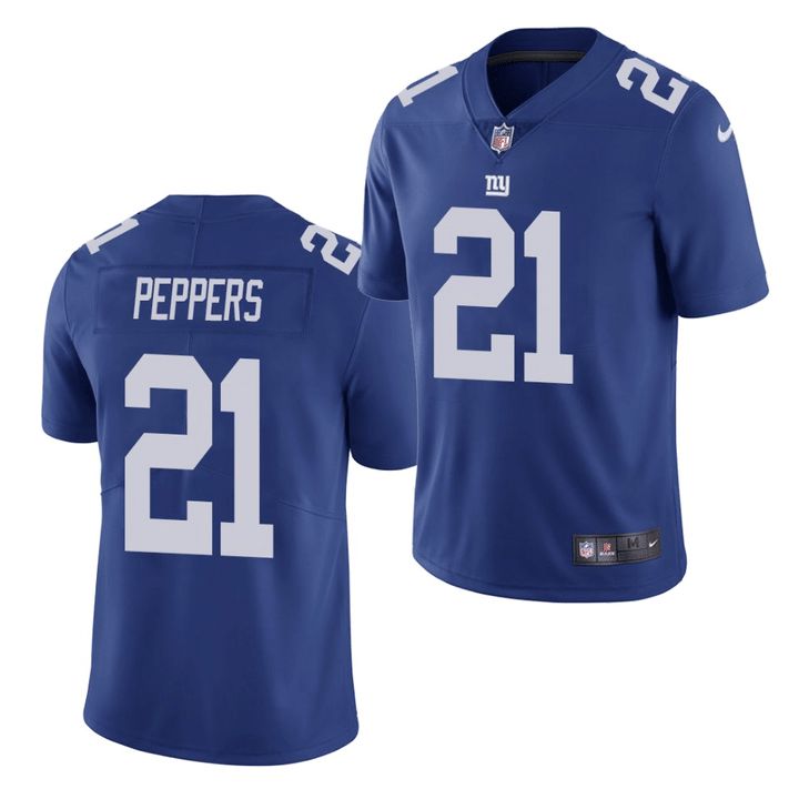 Men New York Giants #21 Jabrill Peppers Nike Royal Vapor Limited NFL Jersey